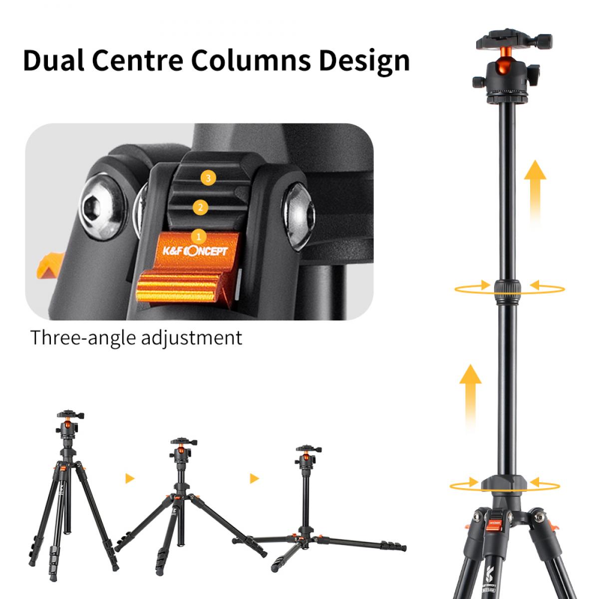 K&amp;F Concept Black &amp; Gold K234A0 With Phone Holder 1.7m Tripod