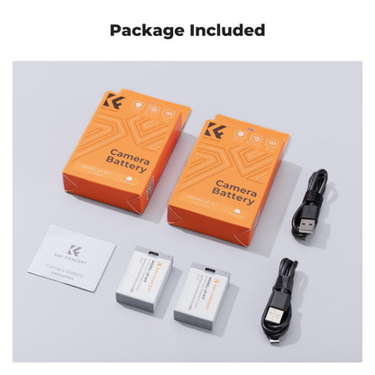 K&amp;F Concept 2-Pack 1040mAh LP-E17 USB-C Fast Charging Replacement Batteries for Canon Cameras
