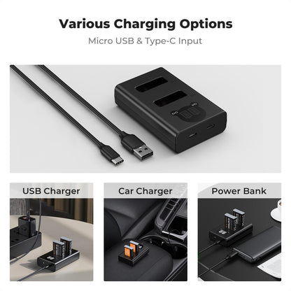 K&amp;F Concept 2 Pack NB-13L Batteries &amp; LCD Charger for Canon