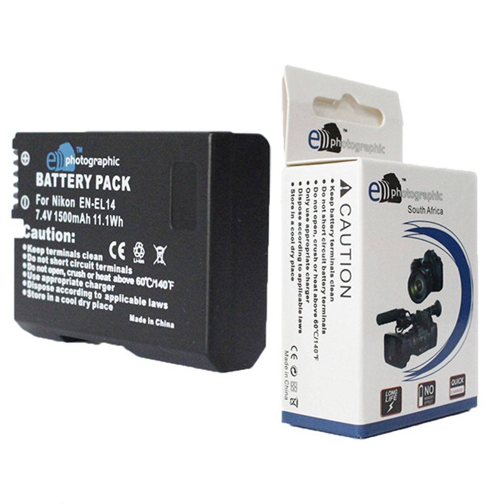 E-Photographic 1500 mAh Lithium Battery for Nikon EN-EL14