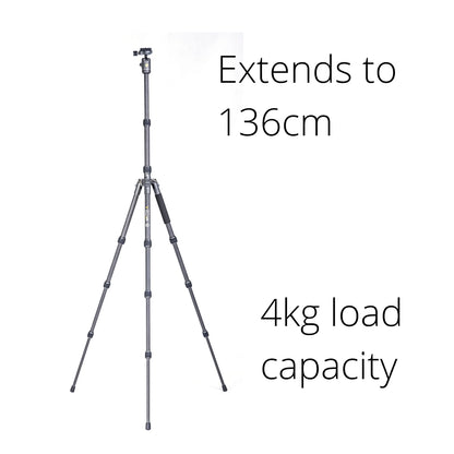 Vanguard Veo 3 Go 235AB Aluminum Travel Tripod/Monopod - Ball Head &amp; Bluetooth