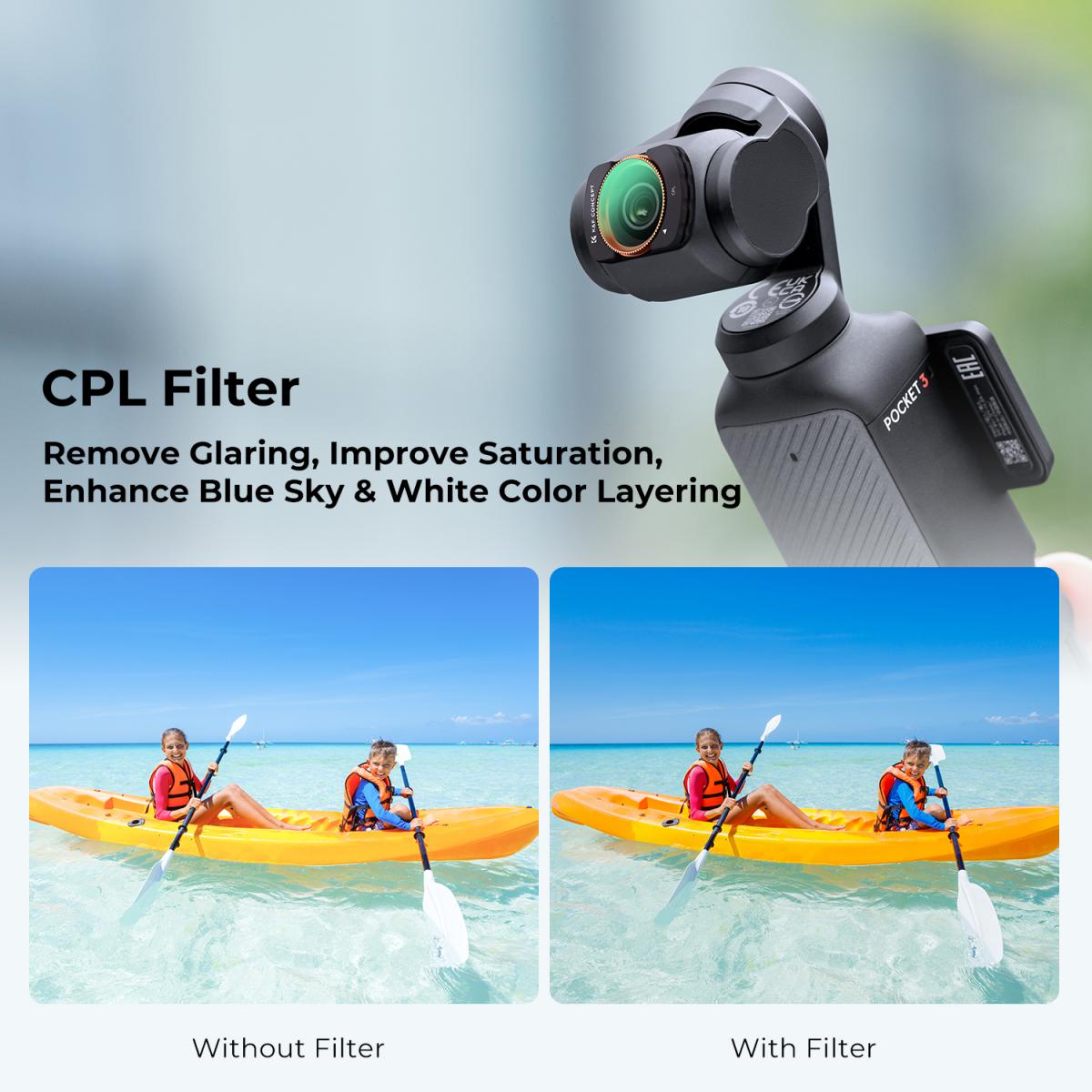 K&amp;F Concept CPL + ND2 + ND4 Filter Kit for DJI Osmo Pocket 3