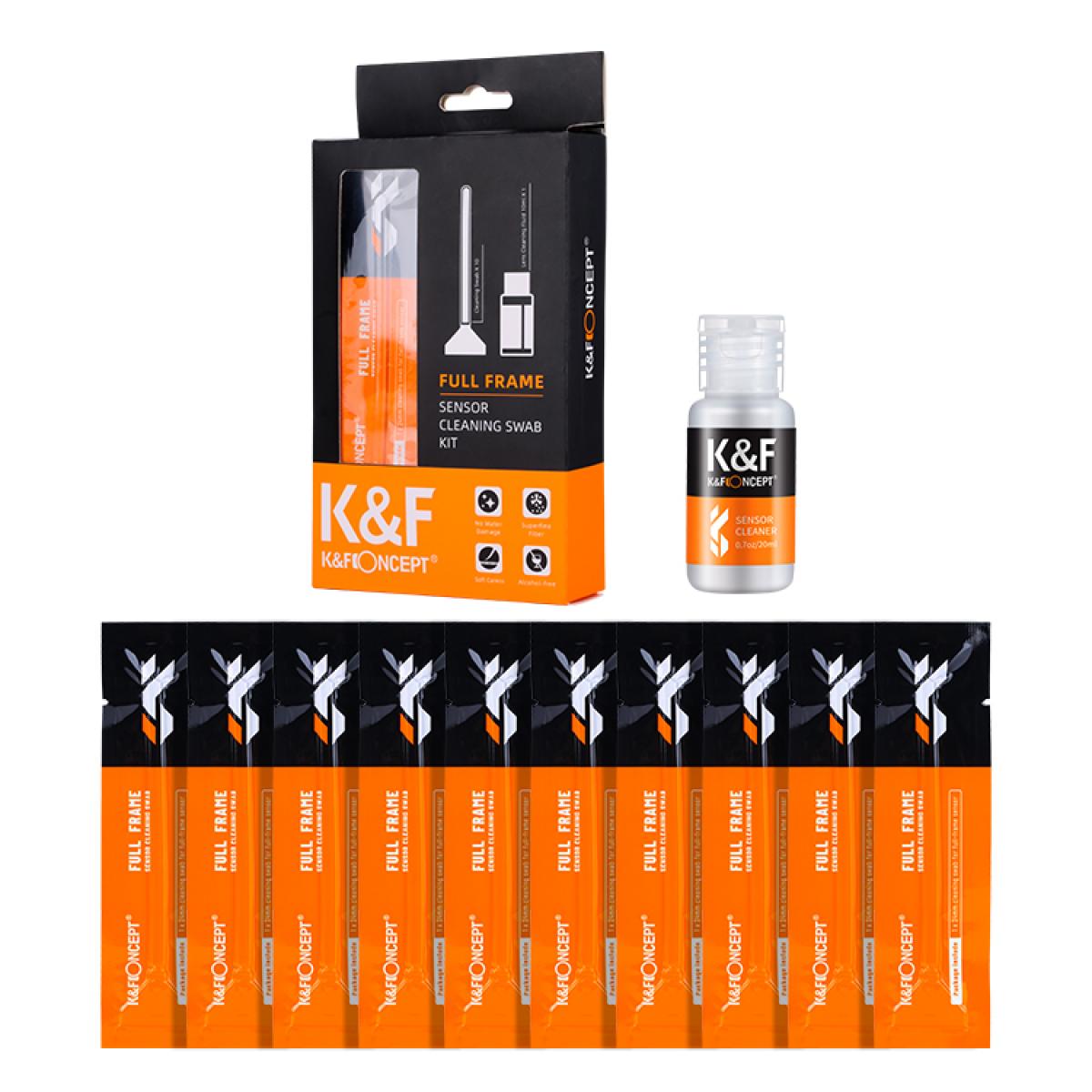 K&amp;F 10 X 24mm Full Frame Camera Sensor Cleaning Swab Kit + 20ml Cleaning Fluid