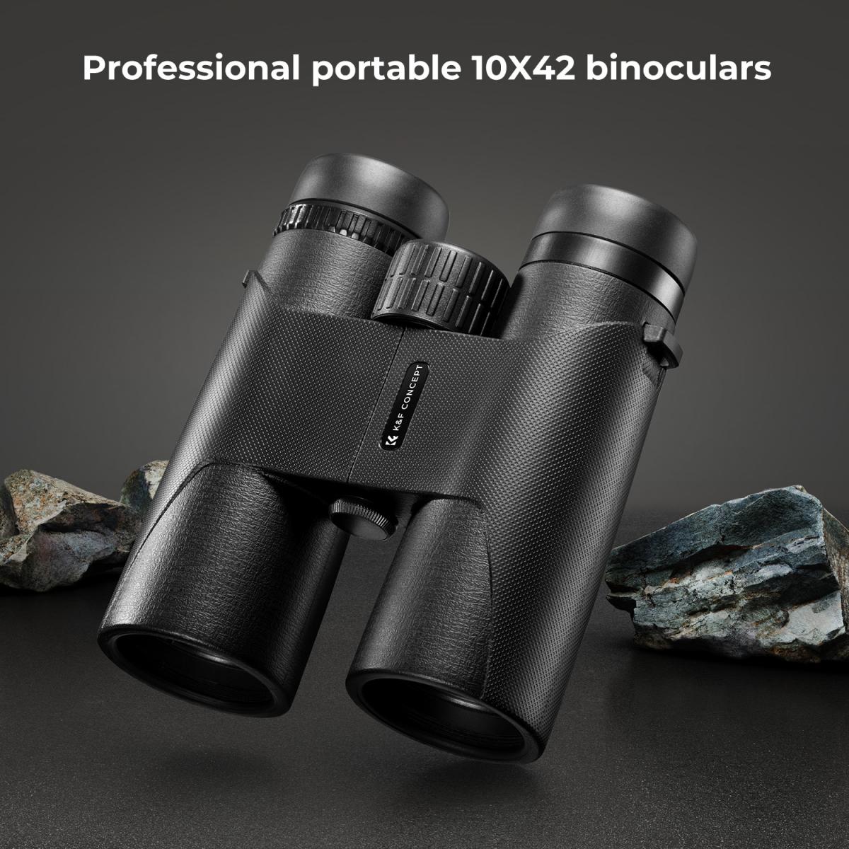 K&amp;F Concept 10X42 HD IP66  Water Resistant Binoculars, BAK4 &amp; Tripod Mount