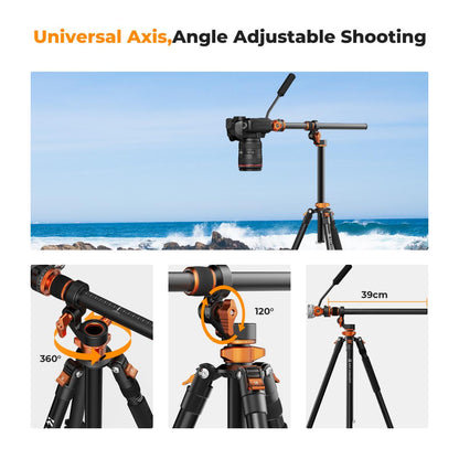K&amp;F Concept 2.3m Fluid Head Video Tripod with Monopod KF09-137