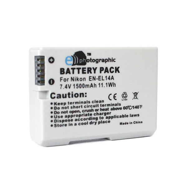 E-Photographic 1200 mAh Lithium Battery for Nikon EN-EL14a