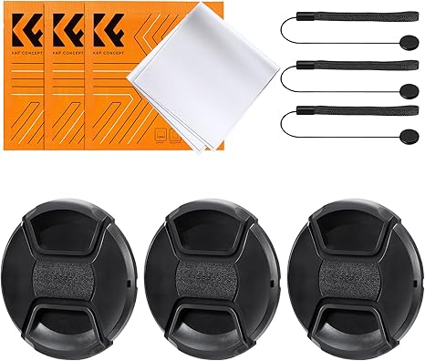 K&amp;F Concept 67mm 3 x Lens Cap Set + 3 x Cleaning Cloths