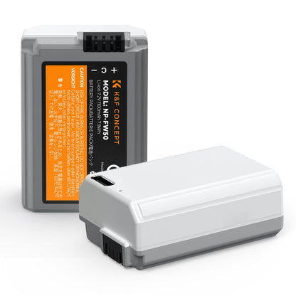 K&amp;F Concept 2 Pack NP-FW50 1100mAh USB-C Batteries for Sony KF28.0026S1