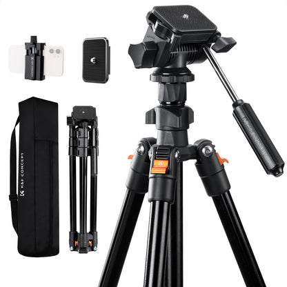 K&amp;F Concept 1.96m Aluminium Camera &amp; Video Travel Tripod With 3-Way Head KF09-115V1