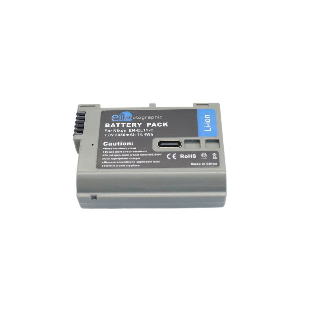 E Photographic EN-EL15 2050mAh Type C Battery for Nikon