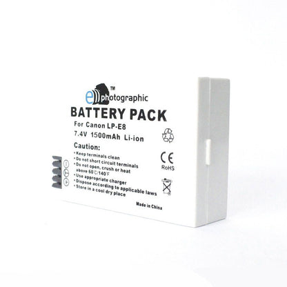 E-Photographic 1500 mAh Lithium Battery for Canon LP-E8