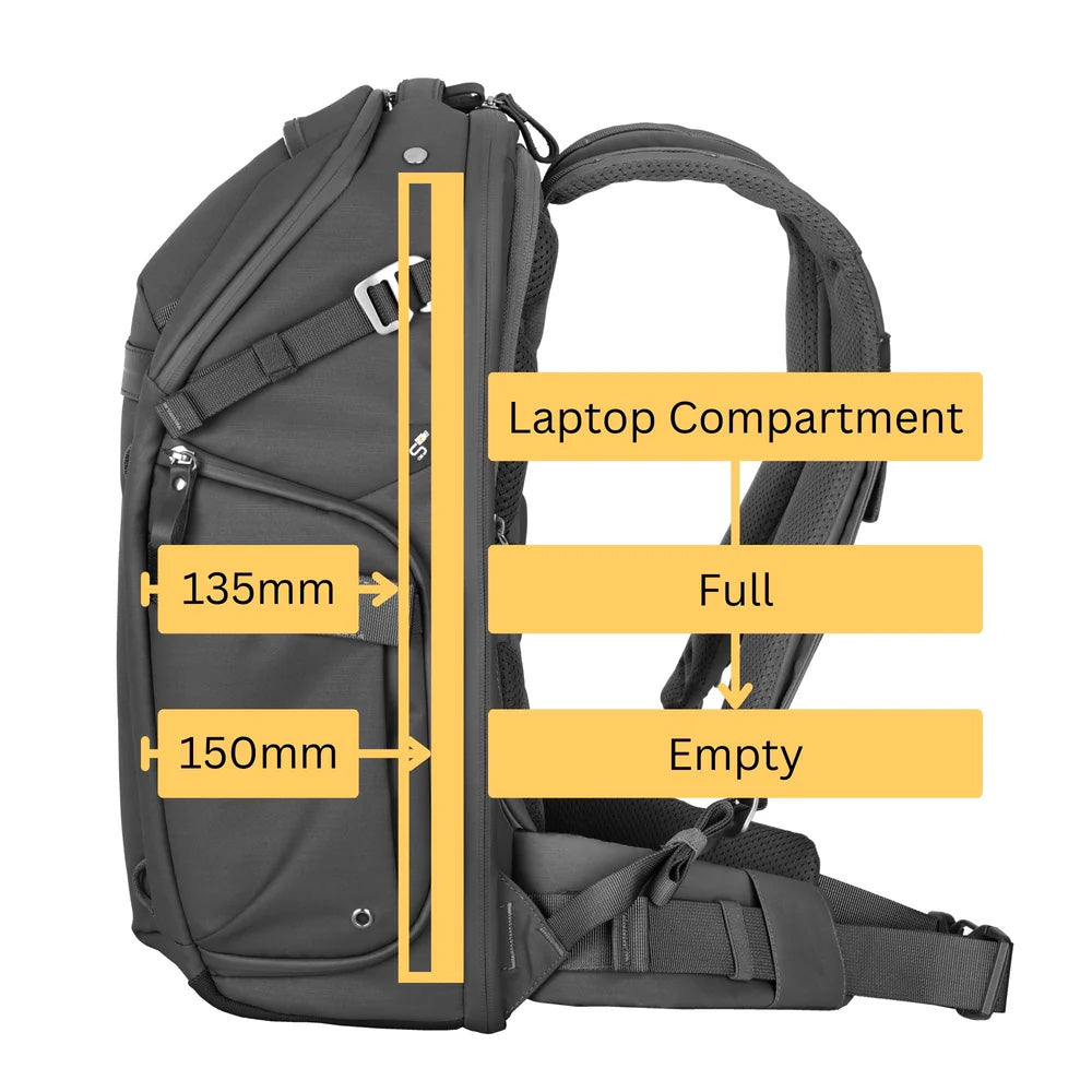 Vanguard VEO Metro 25L Camera &amp; Everyday Backpack with 16" Laptop Compartment – Black