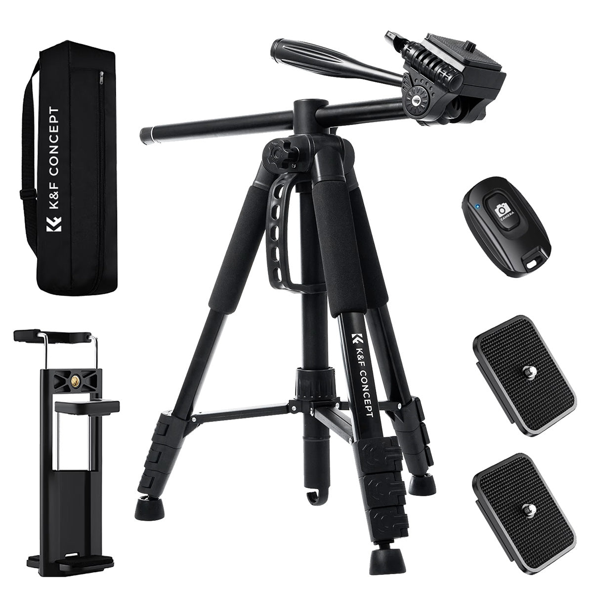 K&amp;F Concept S254A3 Overhead Tripod/Monopod with BV07 Fluid Video Head - KF09-184