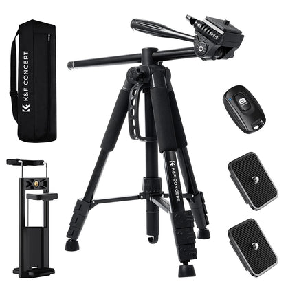 K&amp;F Concept S254A3 Overhead Tripod/Monopod with BV07 Fluid Video Head - KF09-184