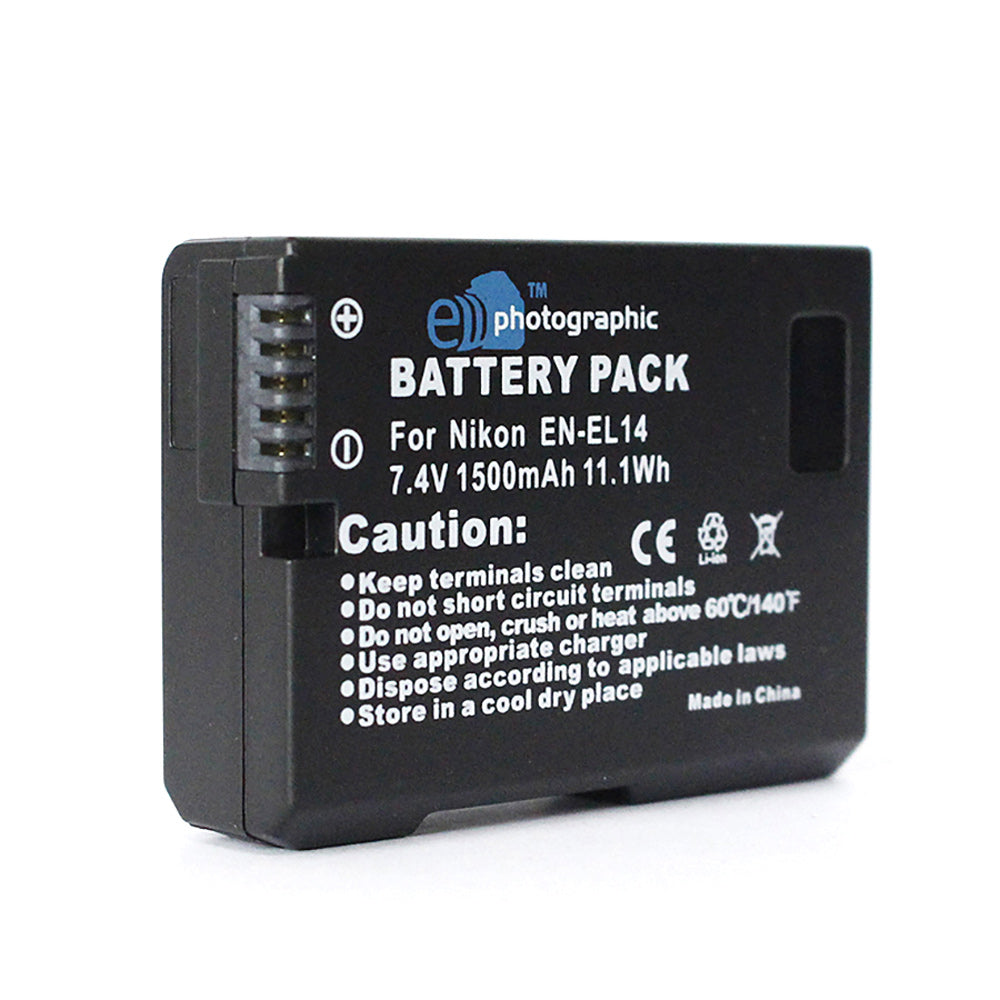 E-Photographic 1500 mAh Lithium Battery for Nikon EN-EL14