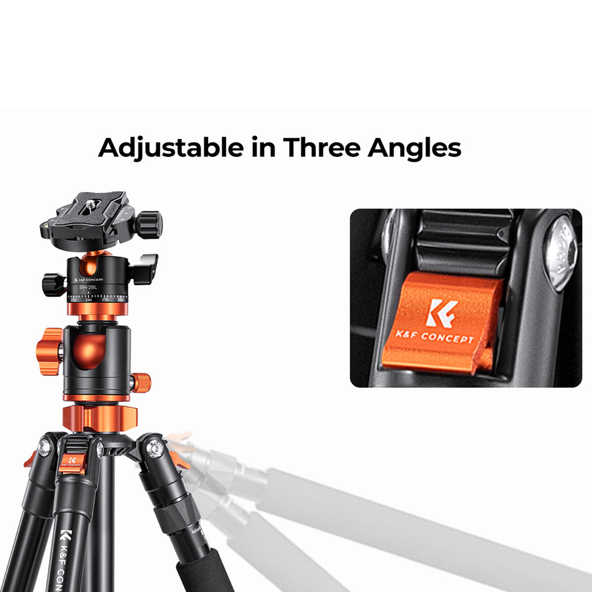 K&amp;F 2.4 m Aluminium Video Tripod with Detachable Monopod &amp; 360° Ball Head