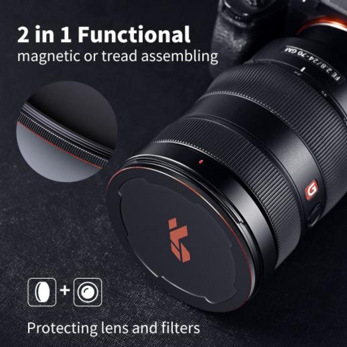 K&amp;F Concept 58mm 2 in 1 Magnetic Metal Lens Cap