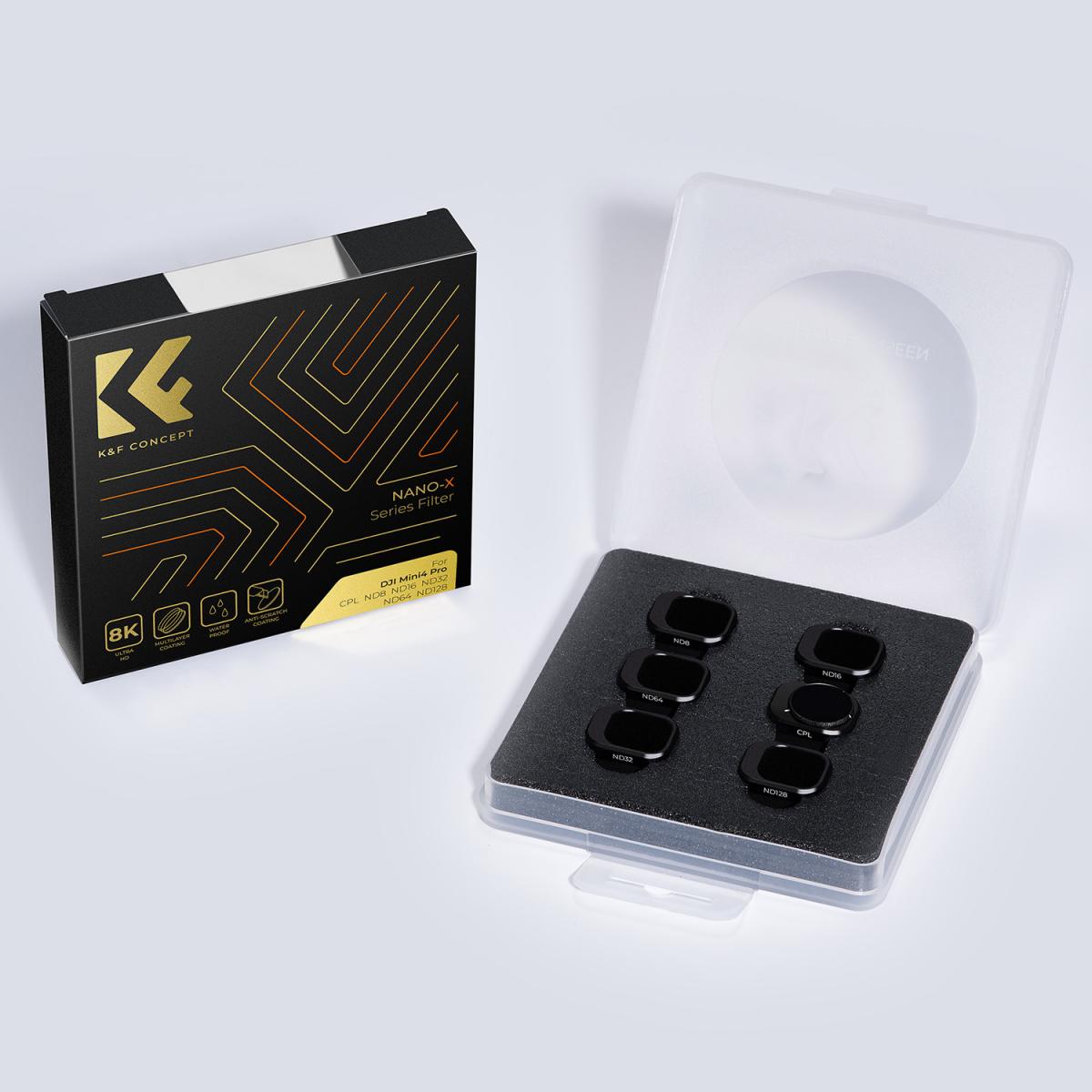 K&amp;F Concept DJI Mini 4 PRO Lens Filter Kit - UV + 5 x ND Filters