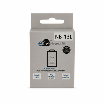 E-Photographic NB-13L 1250mAh Li-Ion Replacement Battery for Canon Cameras