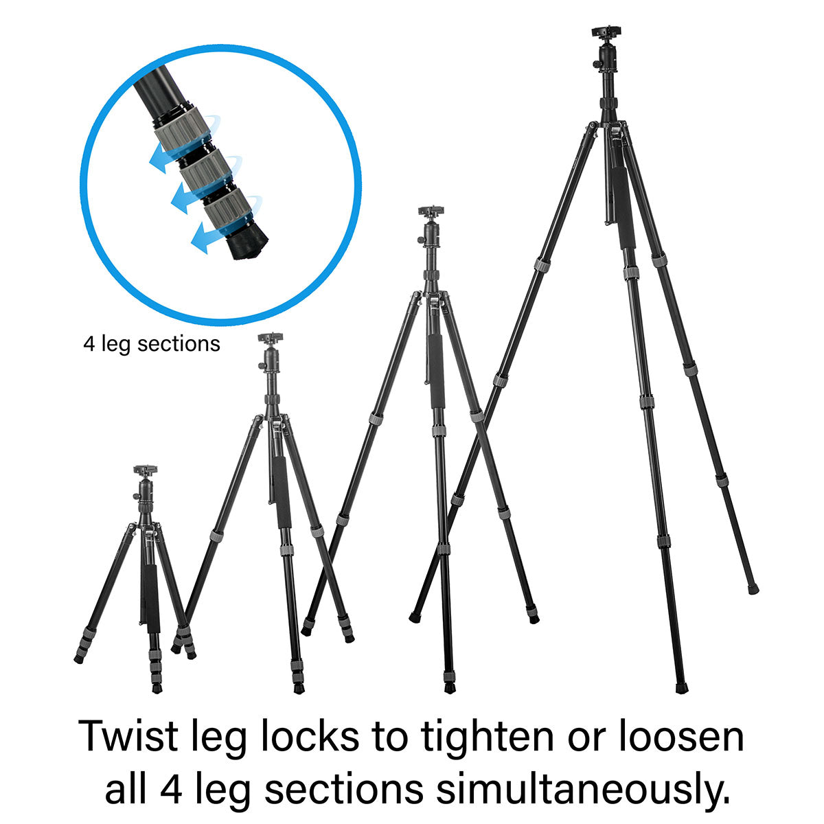 Jenova PRO.J 25Kg Capacity Hexagon Leg Aluminium Tripod with Reversable Spike Feet-35680BK