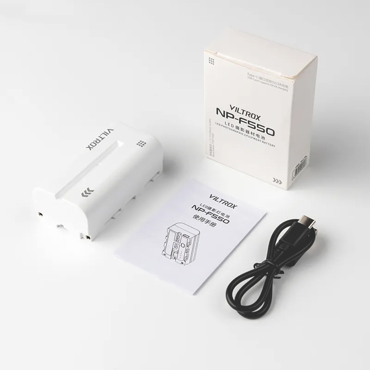 Viltrox NP-F550 2200mAh Lithium Battery with Type-C Fast Charging for LED Lights