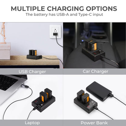 K&amp;F Concept Dual NP-FW50 Battery + Charger Kit for Sony Cameras-KF28.0015