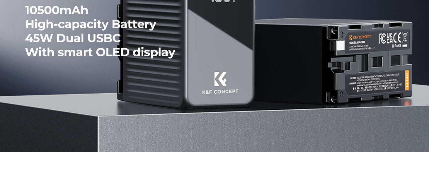 K&amp;F Concept 10500mAh NP-F970 USB-C Battery with PD 45W KF28-0073