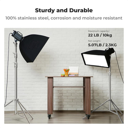 K&amp;F Concept 280cm Portable Stainless Steel Light Stand; Load Capacity 8kgs - KF34.044