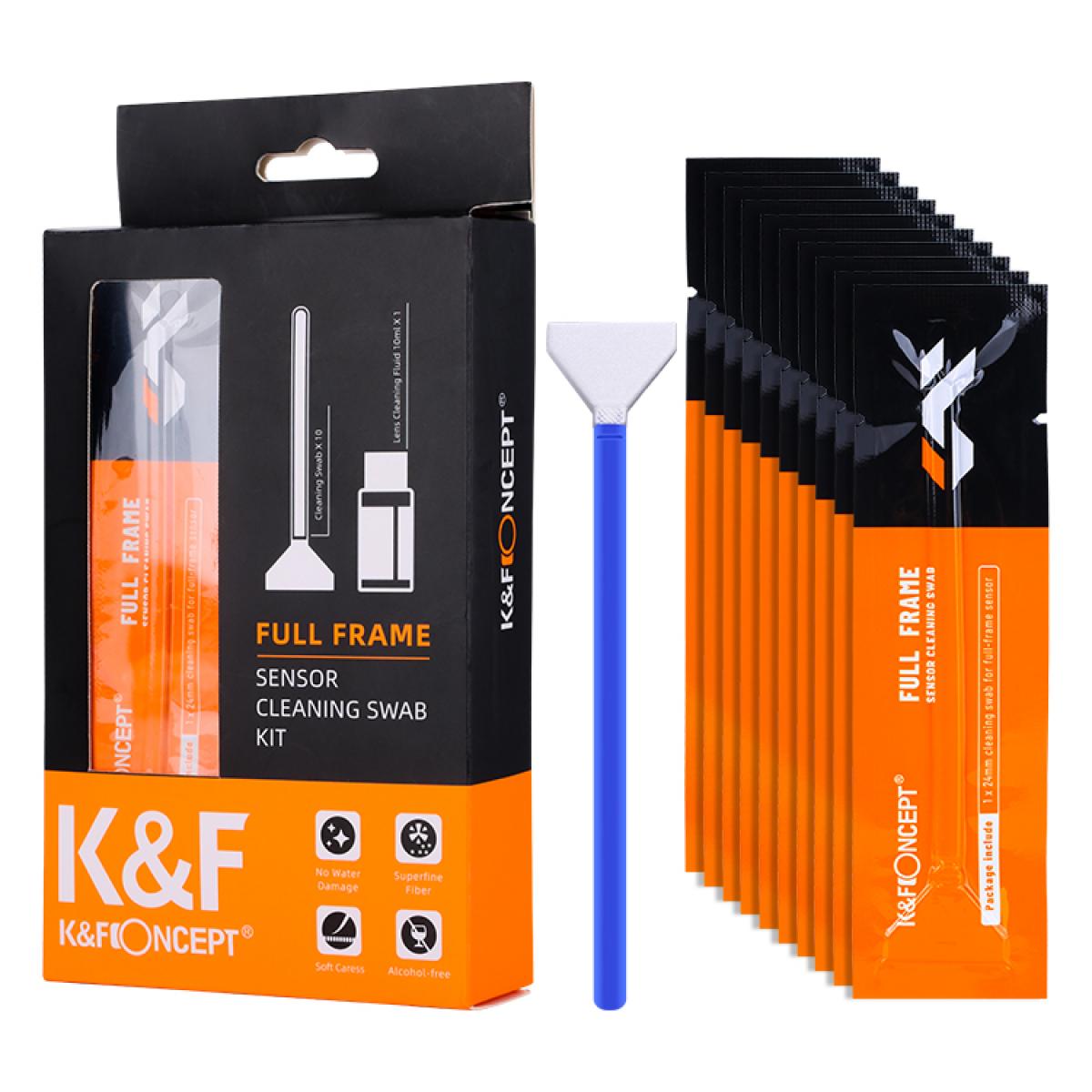 K&amp;F Concept 10 X 24mm Full Frame Camera Sensor Cleaning Swab Kit + 20ml Cleaning Fluid