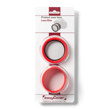 easyCover PRO 67mm Lens Silicon Rim/Ring &amp; Bumper Protectors Red - ECLR67R