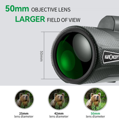 K&amp;F 12X50 Compact Monocular IP65 Water Resistant BAK4 Prisms &amp; FMC Coatings