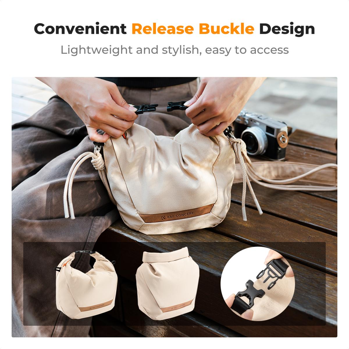 K&amp;F Urban Wander U11 Compact Lightweight Versatile 5 Liter Camera Sling Bag – Beige