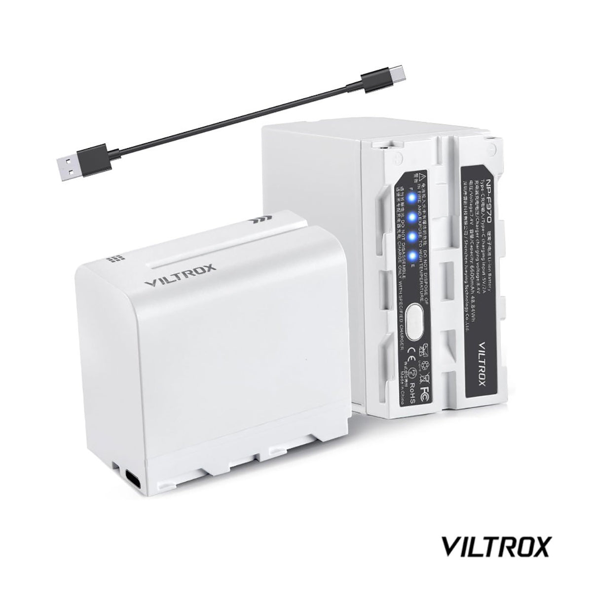 Viltrox NP-F970 6600mAh Lithium Battery with Type-C Fast Charging for LED Lights