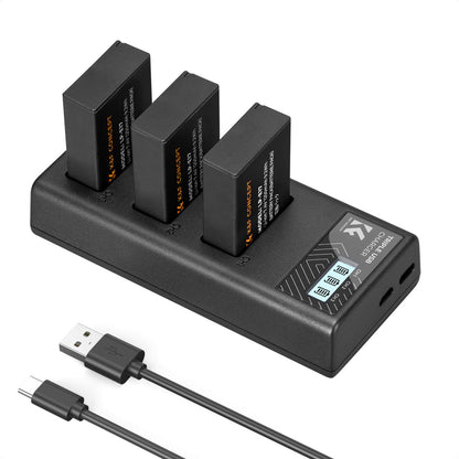 K&amp;F Concept 3 Pack LP-E17 Batteries &amp; LCD Charger for Canon