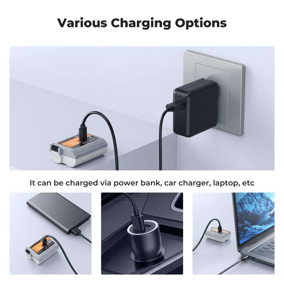 K&amp;F Concept EN-EL15C 2600mAh USB-C Battery Compatible with Nikon KF28-0041