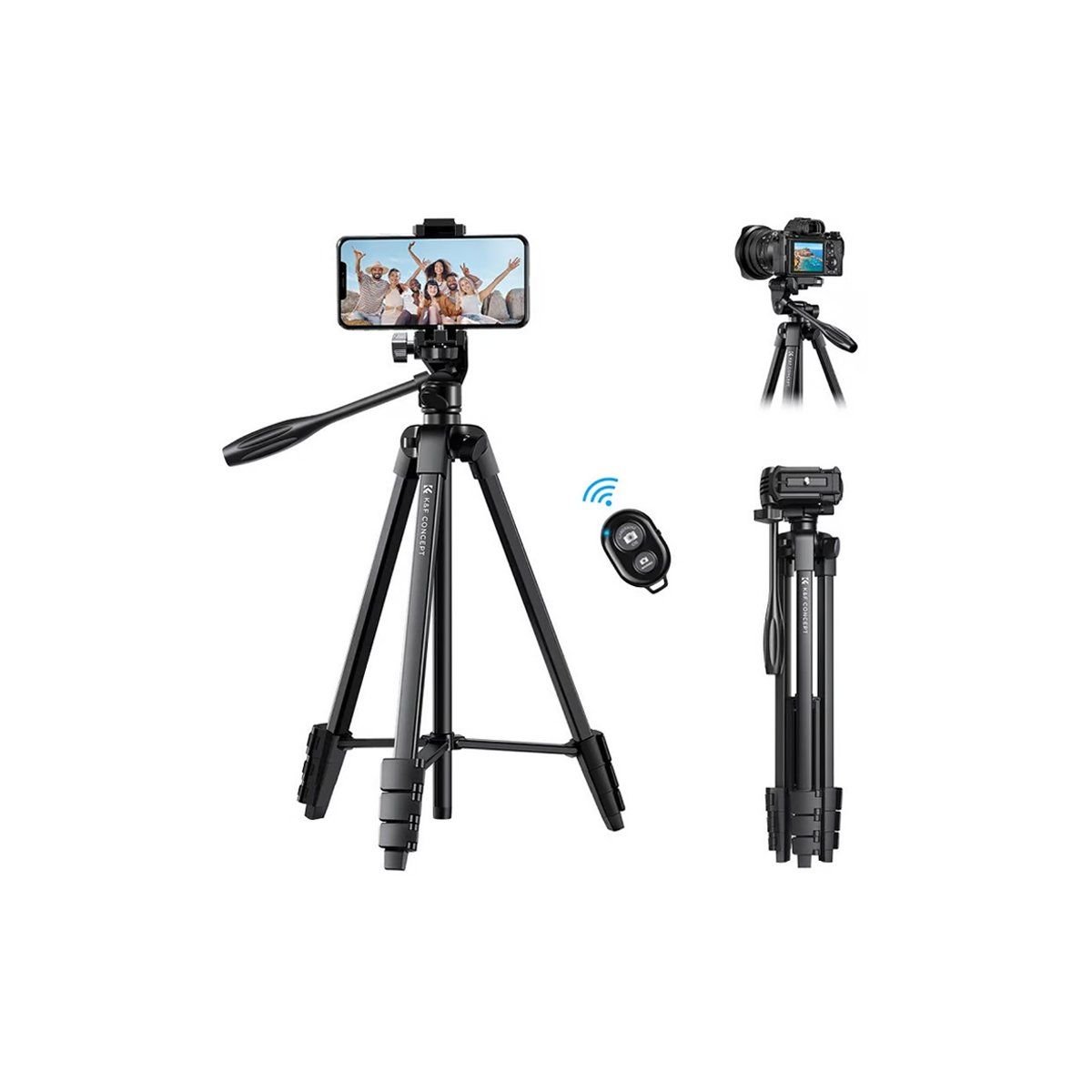 K&amp;F Concept KF B174A1 Compact-Vlogger Tripod with Bluetooth Remote &amp; Video Head