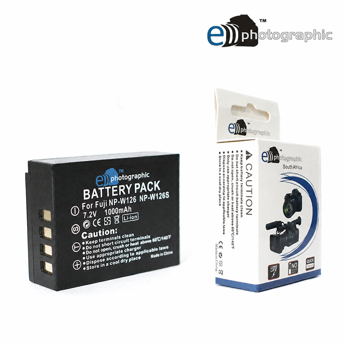 E-Photographic 1100mAh Lithium Battery for FujiFilm W126/S - EPHNPW126S