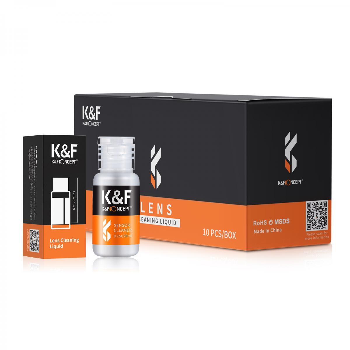 K&amp;F Concept 10 Pack 20ml Cleaning Liquid for Lenses, Sensors, Glasses etc.