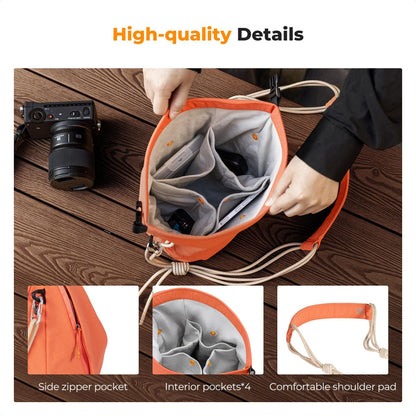 K&amp;F Concept Urban Wander U11 5 Liter Compact Lightweight Versatile Camera Sling Bag – Orange