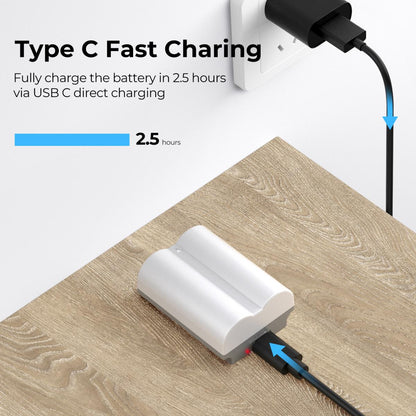 K&amp;F Concept NP-W235 2400mAh Replacement Battery for Fuji with Type C Charging Port