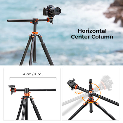K&amp;F 2.4 m Aluminium Video Tripod with Detachable Monopod &amp; 360° Ball Head