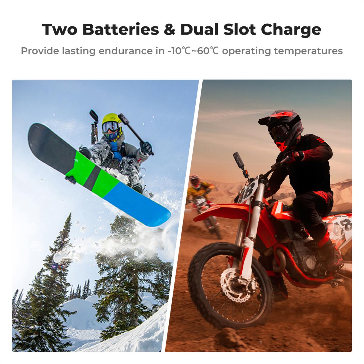 K&amp;F Concept 2 Pack Batteries &amp; Charger for Insta360X4