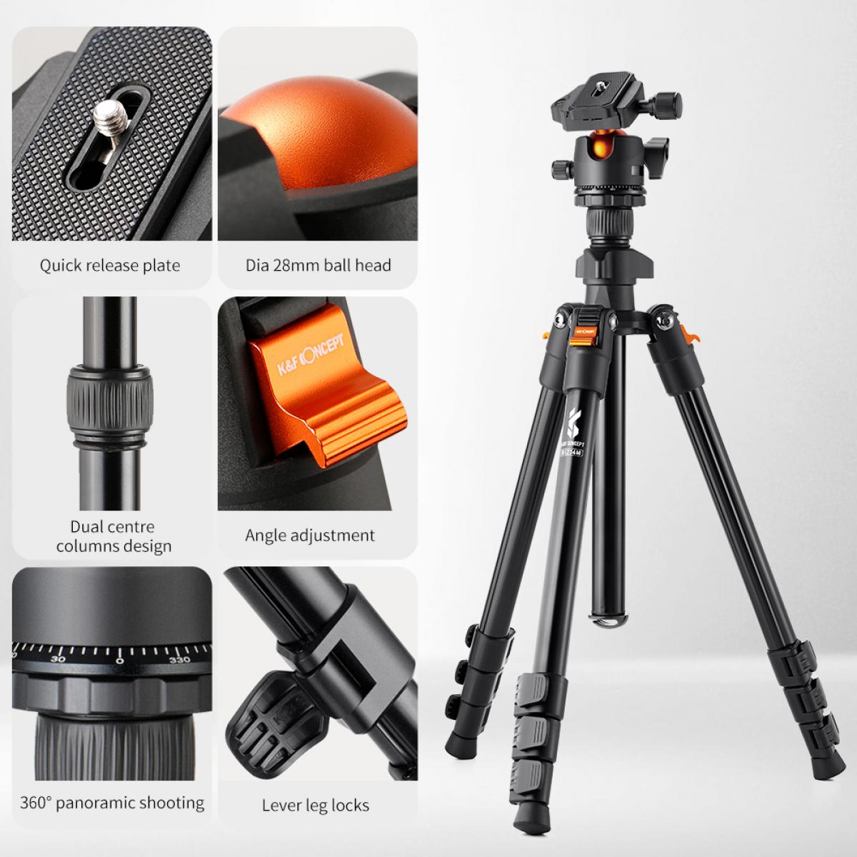 K&amp;F Concept Black &amp; Gold K234A0 With Phone Holder 1.7m Tripod