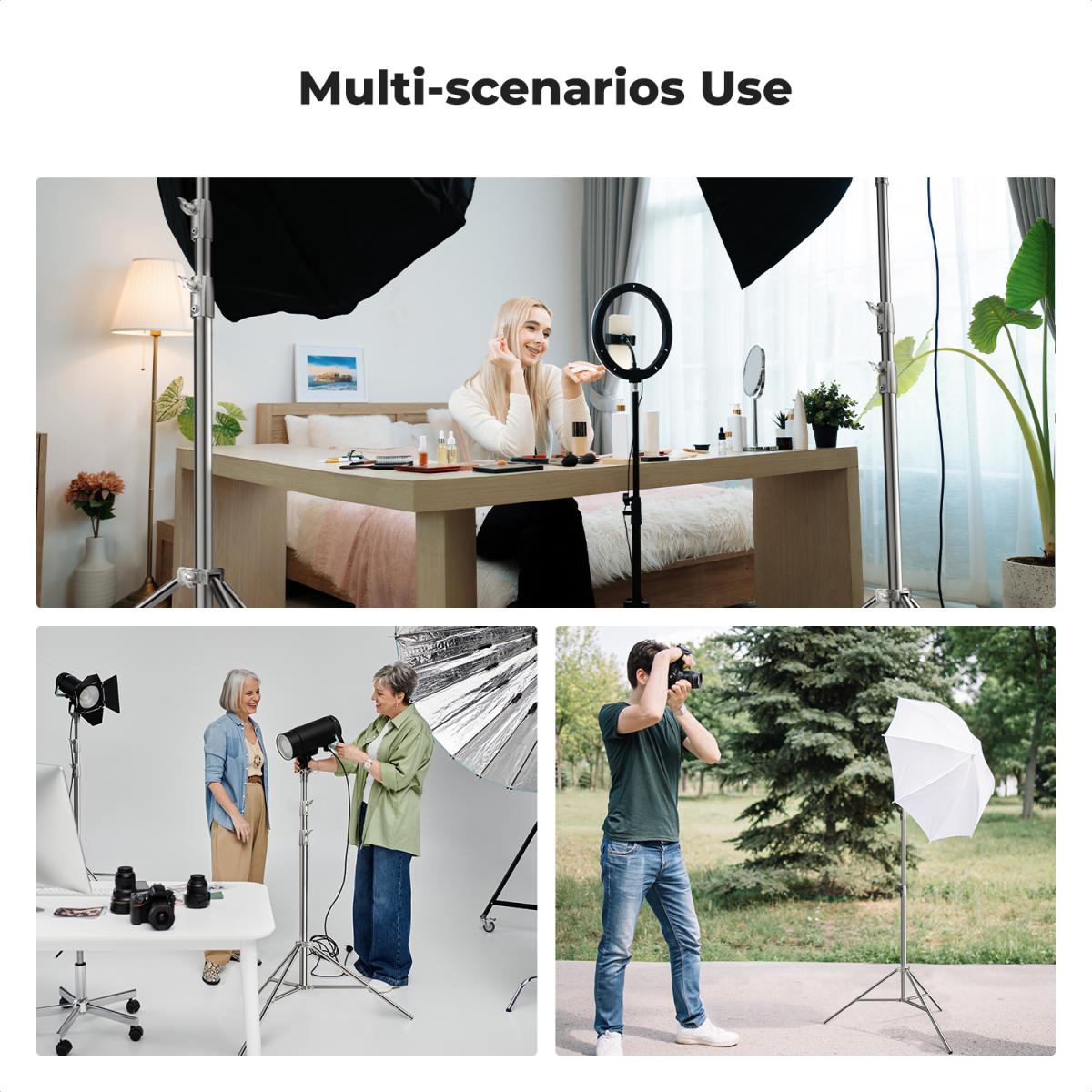 K&amp;F Concept 280cm Portable Stainless Steel Light Stand; Load Capacity 8kgs - KF34.044
