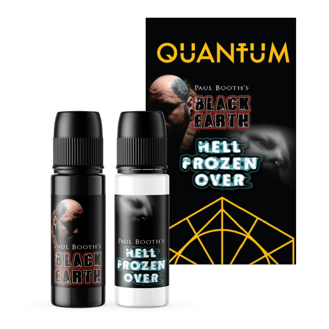 Quantum Tattoo Ink - 8oz Paul Booth Black Earth &amp; 4oz Hell Frozen Over Box Set