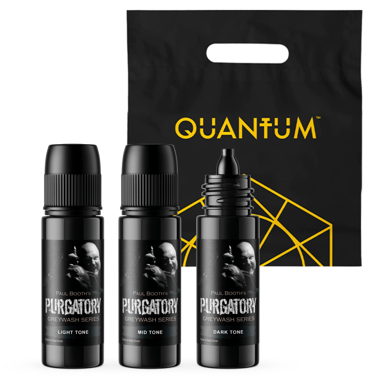 Quantum Tattoo Ink - 1oz Paul Booth Purgatory Grey Wash Set (3 x 30ml)