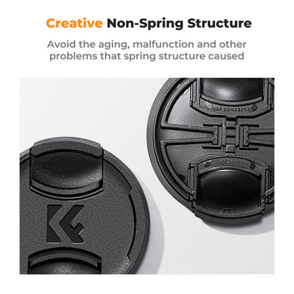 K&amp;F Concept 72mm Center Pinch Lens Cap Kit with 2x Lens Cloths &amp; Attachment Strap