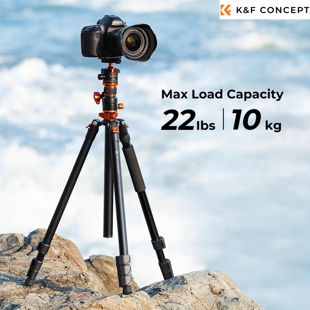 K&amp;F Concept T254A7 Tripod | PH-28L Head | Monopod Option | Cross Arm | KF09.119