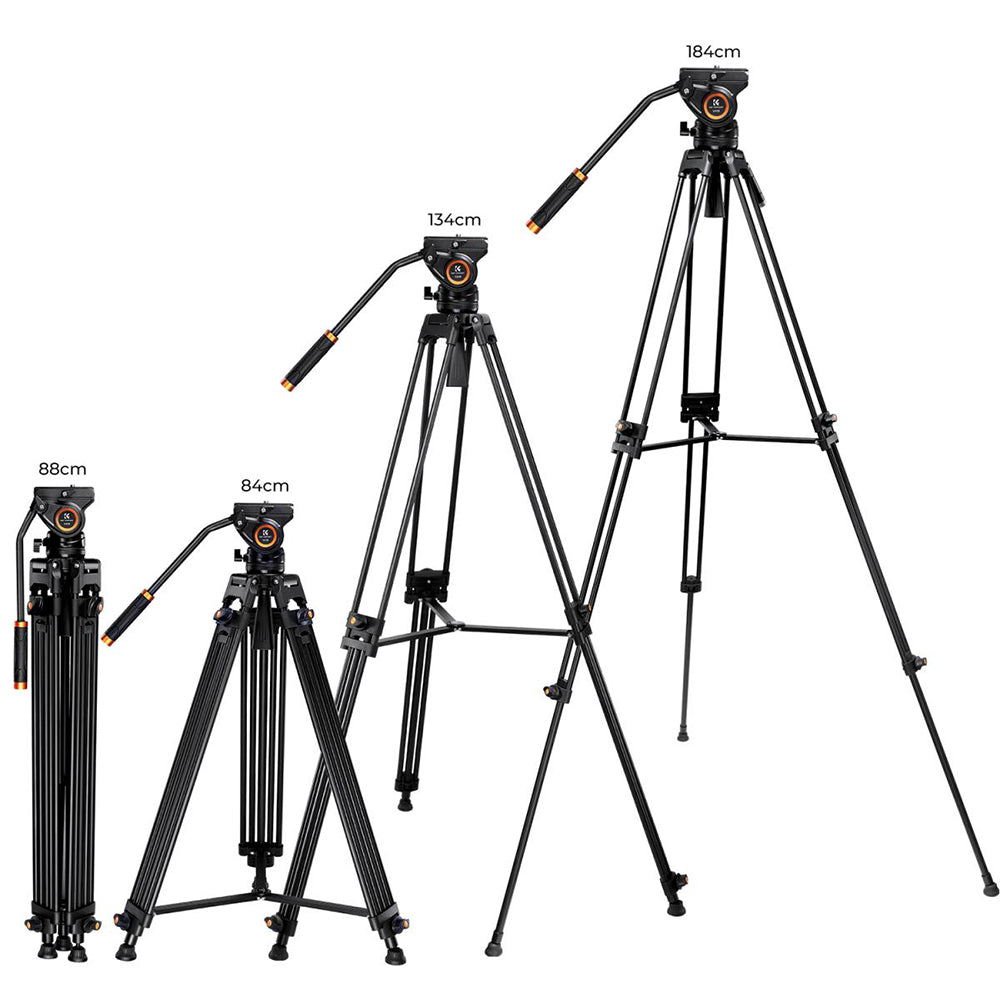 K&amp;F Concept 8Kg Cap Aluminium Video Tripod, Panorama Fluid Ballhead KF09-121