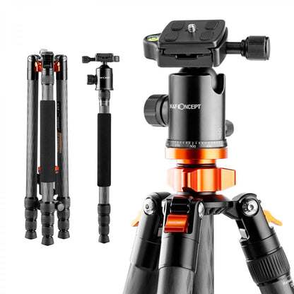 K&amp;F Concept SA284C1 Professional Carbon Fibre Tripod 10Kg Capacity Monopod Conversion KF09-095